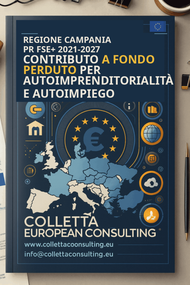 PR FSE+ 2021-2027. Azione 1.a.1. Finanziamento a fondo perduto per l’attivazione di misure di autoimprenditorialità e autoimpiego